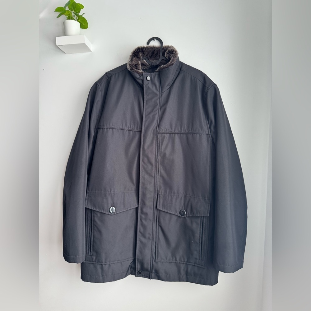 Marc New York Black Field Jacket with Brown Accents